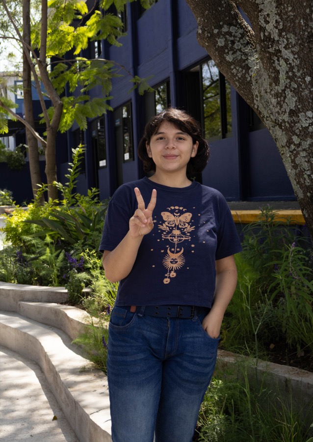 Retrato de Karina Salcedo, estudiante de Animación Digital y Videojuegos
